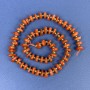 Mărgele din jasper roșu, formă cilindrică 9-11×4 mm, cu mărgele de 3 mm, pe șnur, lungime 41 cm+