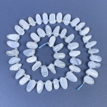 Mărgele din agat albastru, fațetate, pe șnur, 6×12 mm, lungime 40 cm+