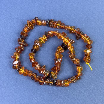 Mărgele din chihlimbar - granule 6-10×4 mm, pe șnur, lungime 38 cm+