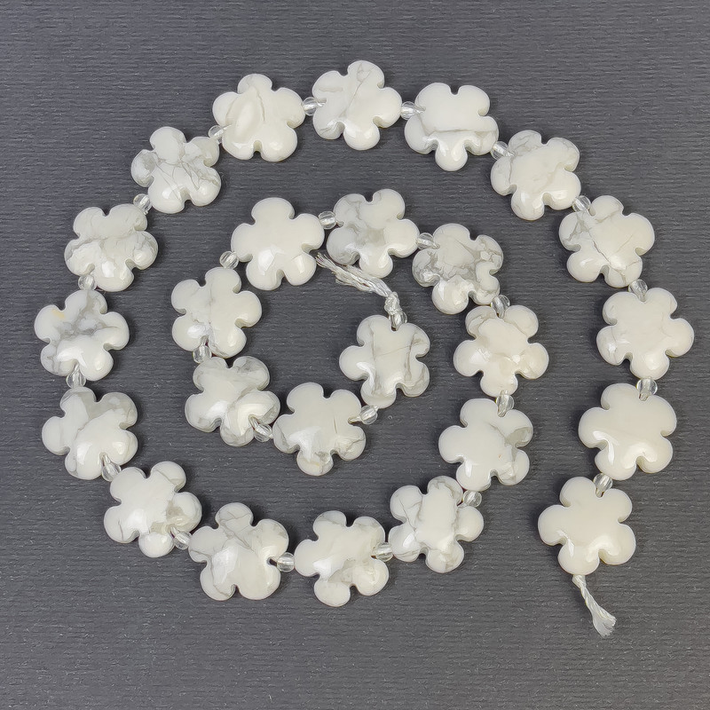 Mărgele din chalcedon, piatră naturală, în formă de floare, diametru 15×6 mm, gaură 1 mm, mărgele cu diametrul 3 mm, lungime 41 cm