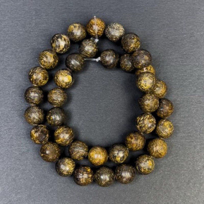 Mărgele din bronzită, piatră naturală, bile netede, diametru 10,5 mm, gaură 1,5 mm, lungime 38 cm