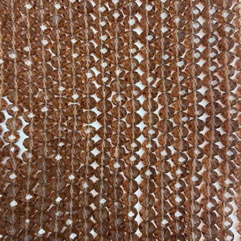 Mărgele din cristal ceh pe fir, maro translucid, tăiate în formă de rondelle, diametrul 8×6 mm, lungime 40 cm