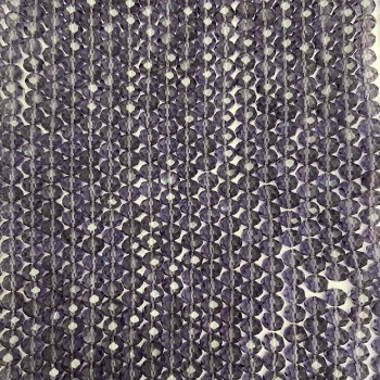 Mărgele mov din cristal ceh pe fir, transparente, tăiate în rondel, diametrul 8x6,5 mm, lungime 40–42 cm