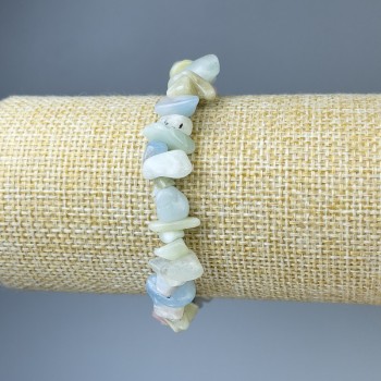 Brățară cu Morganit – fragmente, diametrul 8–15 mm, lungimea 18 cm, elastică