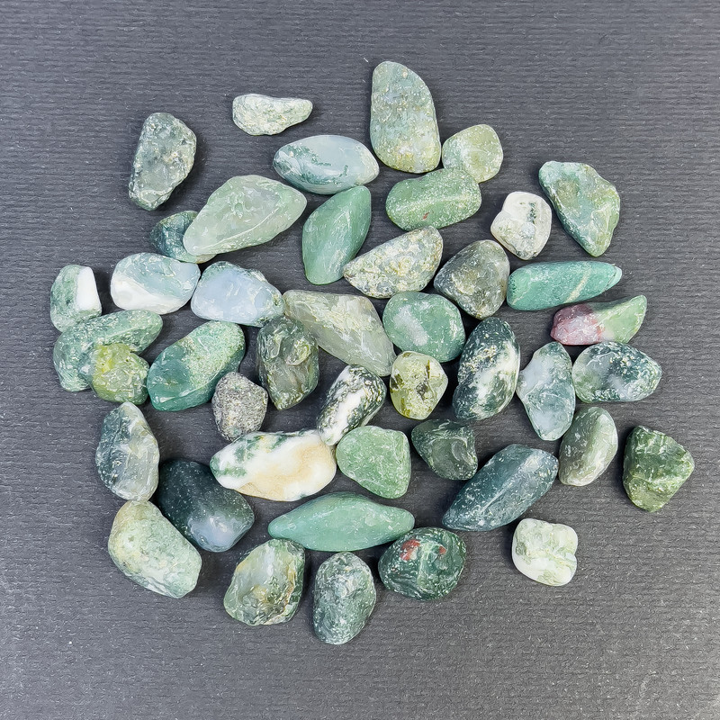 Agaat mușchi natural, fragmente șlefuite, fără gaură, 9-17×5-9 mm (+/-) (la 100 g +/-)