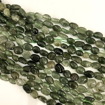 Mărgele pe șnur din cuarț rutilit cu incluziuni filamentare, 8x6 mm