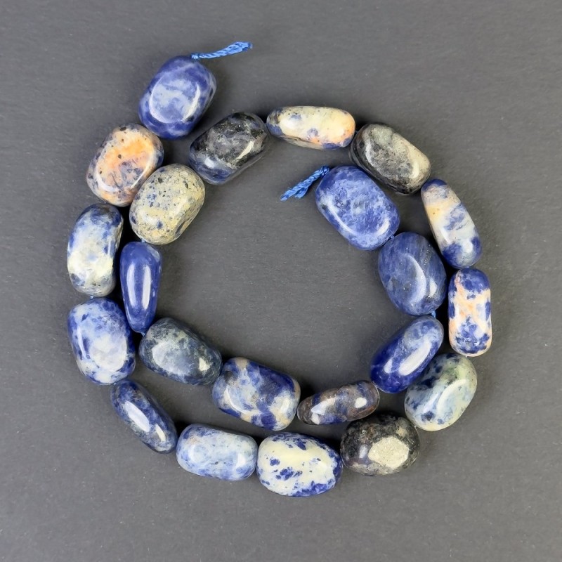 Mărgele din sodalit, cu fațete, 17×11 mm, pe șnur, lungime 39 cm+