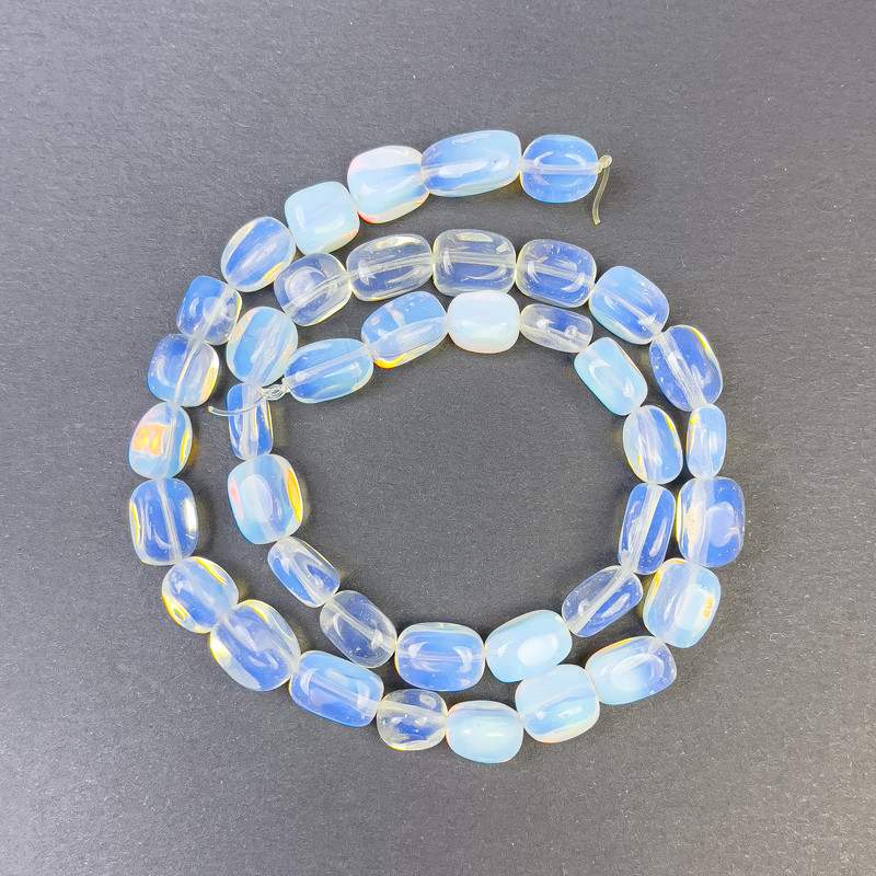 Mărgele din piatră lunară, fațetate, 10x8 mm, pe șnur, lungime 39 cm+