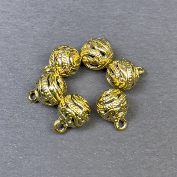 Furnitură – Pandantiv, culoare metal aurie, diametrul 8×11 mm, ambalare 6 buc