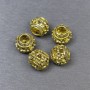 Furnitură mărge-inserție aurie, diametrul 9×10 mm, gaură 5 mm, ambalare 5 buc