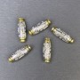 Mărgea-inserție metalizată argintiu-auriu, diametru 19,5×6 mm, gaură Ø 2 mm