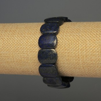 Brățară din lazurit, zale, diametru aproximativ 18×13 mm, lungime 18 cm, elastic