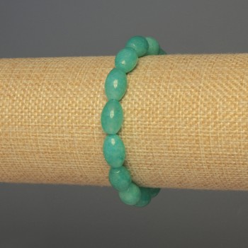 Brățară cu acvamarin boabe, diametru 12x8 mm, lungime aproximativă 18 cm, elastică