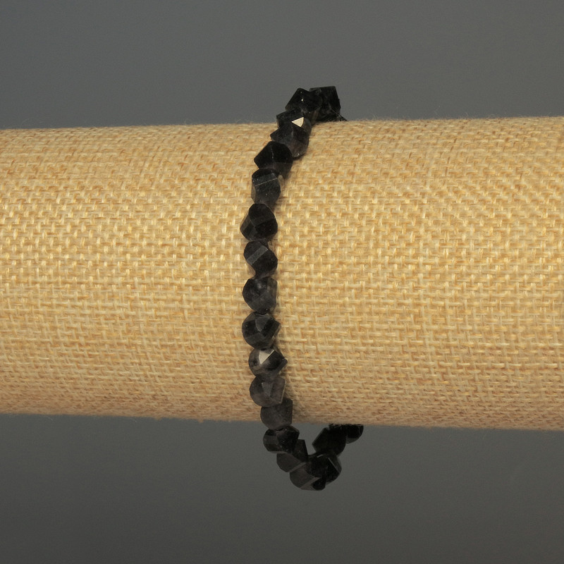 Brățară din iolit, tăietură romb, diametrul 6×5 mm, lungime 18 cm, pe bandă elastică