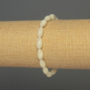 Браслет Перламутр зерно, діаметр 12х6мм+-, довжина 18см+- стрейч