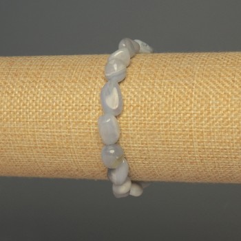 Brățară din agat albastru, fațetată, diametrul 8-10×8 mm ±, lungime 18 cm ±, pe elastic