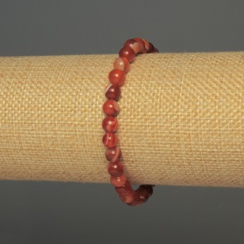 Brățară din agat cu mărgele netede, diametrul 6 mm, lungime aproximativă 18 cm, pe elastic