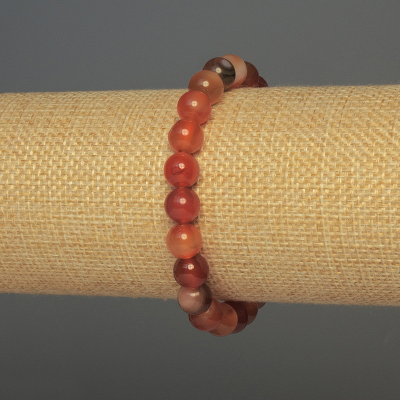 Brățară din agat – bile netede, diametru 8 mm, lungime 18 cm, pe elastic