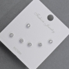 Cercei stud 3,2 mm – metal argintiu, cristale albe