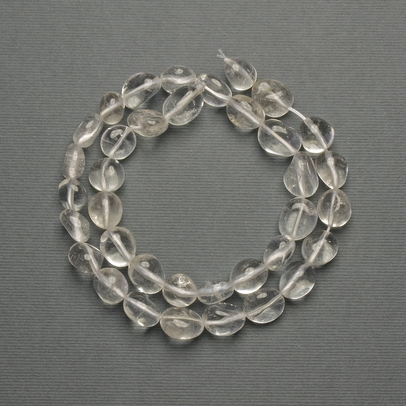 Mărgele din cristal de munte, fațetate, diametru 10–13×10 mm, pe șnur, lungime 41 cm