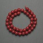 Mărgele de coral pe șnur, facetate, diametru 10 mm, lungime 39 cm