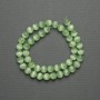 Mărgele Ochi de Pisică în nuanță verde salată, din piatră sintetică, sferice netede, diametrul 8 mm +/- pe șnur, lungime 39 cm+