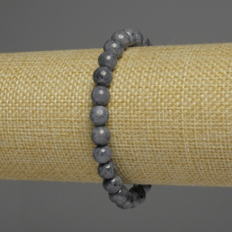 Brățară cu safir, bilute netede, diametrul 5–6 mm, gamă de mărimi, lungime 18 cm, elastic
