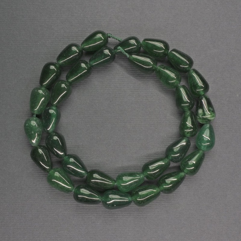 Mărgele din crizoprază în formă de lacrimă, diametrul 8x12 mm, lungime 37 cm