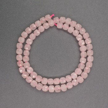 Mărgele din cuarț roz natural, cuburi tăiate, diametru 6 mm, lungime 36 cm +/-