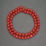 Mărgele din coral roșu natural, formă sferică netedă, diametrul de 6 mm, lungime 40 cm