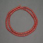 Mărgele din coral roșu natural, cilindru tubular, diametrul 3,5×5,5 mm, lungime 40 cm (+/-)