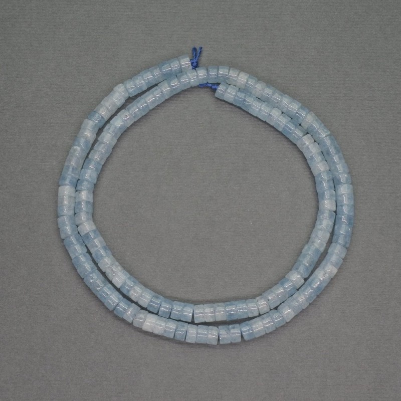 Mărgele rondel din acvamarin, piatră naturală, diametrul 4x2 mm, lungime 39 cm