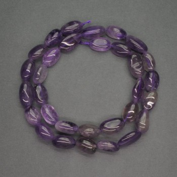 Mărgele din piatră naturală — ametist fațetat, diametrul 9–14×9–11 mm, lungime 39 cm