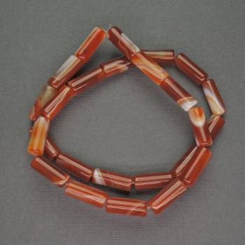 Mărgele din piatră naturală sardonyx cilindrice, diametru 6×15 mm, lungime 39 cm