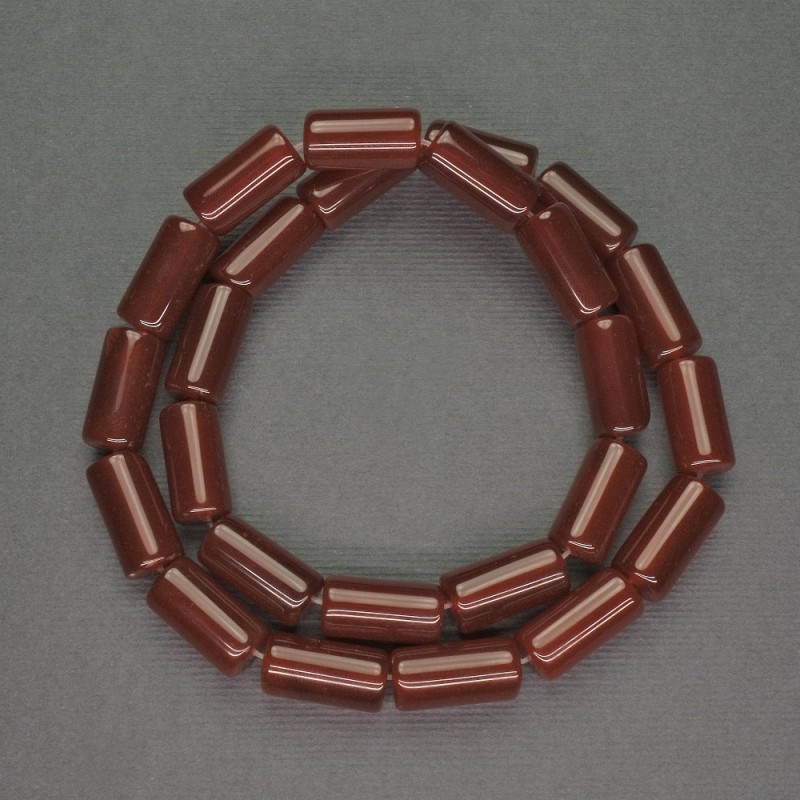 Mărgele carneol cilindrice, diametrul 8x15 mm, lungime 40 cm