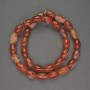 Mărgele din piatră naturală Sardonix barilă, diametrul 9x12 mm, lungime 40 cm