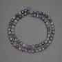 Mărgele din safir natural, formă sferică tăiată, diametrul de 5,5 mm, lungime 39 cm