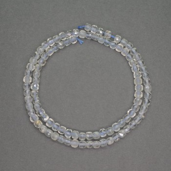 Mărgele din piatră naturală Topaz, cuburi tăiate mici, diametrul 4 mm, lungime 39 cm