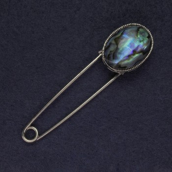 Брошка шпилька Халіотіс 78х20мм+- колір металу сріблястий