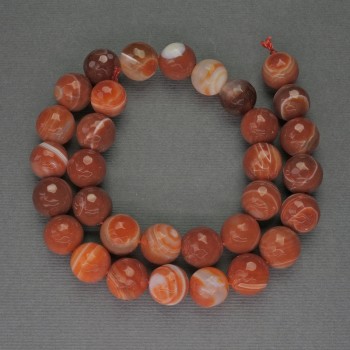 Mărgele din sardonyx, piatră naturală, bile tăiate, diametru 12 mm, lungime 37 cm