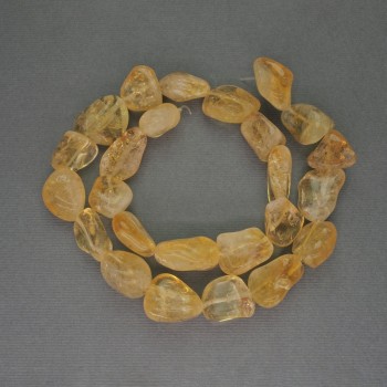Mărgele din citrin – galetă, diametrul 14–18×13–17 mm ± pe fir, lungime 38 cm+