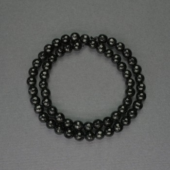 Mărgele din agat, bile fațetate, diametrul de 6 mm ±, pe șnur, lungime 37 cm+