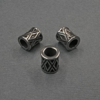 Inserție pentru mărgele, culoare metal argintiu, diametru 7×8 mm, gaură de aproximativ 4,5 mm