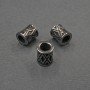 Inserție pentru mărgele, culoare metal argintiu, diametru 7×8 mm, gaură de aproximativ 4,5 mm