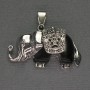 Pandantiv Elefant din agat 39×34 mm - metal argintiu