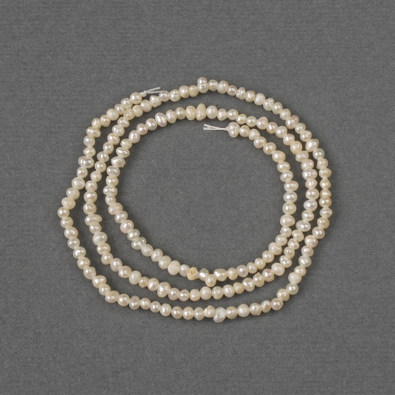 Mărgele din perle naturale de râu 2-2,5 mm, pe fir, lungime 35 cm
