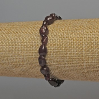 Brățară din granat facetat, diametru 5-11×5-7 mm, lungime 18 cm, elastică