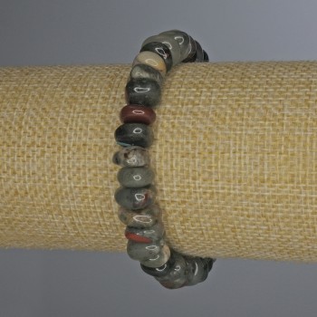 Brățară din jasper rotunjit, diametru 10×5 mm, lungime 18 mm, elastic