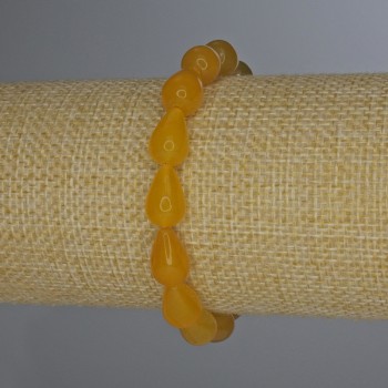 Brățară cu citrin, în formă de picătură, 12x8 mm, lungime 18 cm, extensibilă