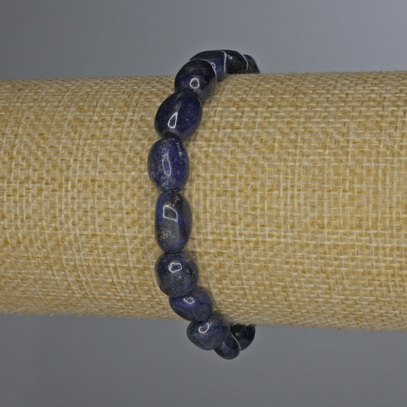 Brățară din lazurit facetat, diametrul 10x7 mm, lungime 18 cm, șir elastic